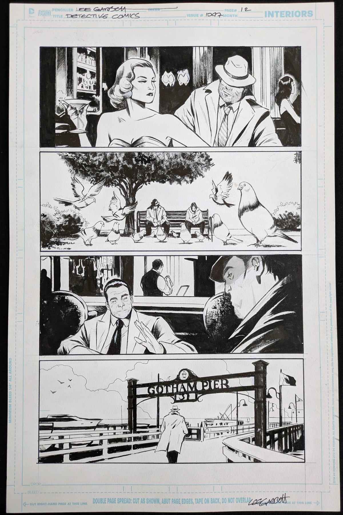 Original Lee Garbett artwork for Batman Detective Comics #1047 page 12, ink on comic art board