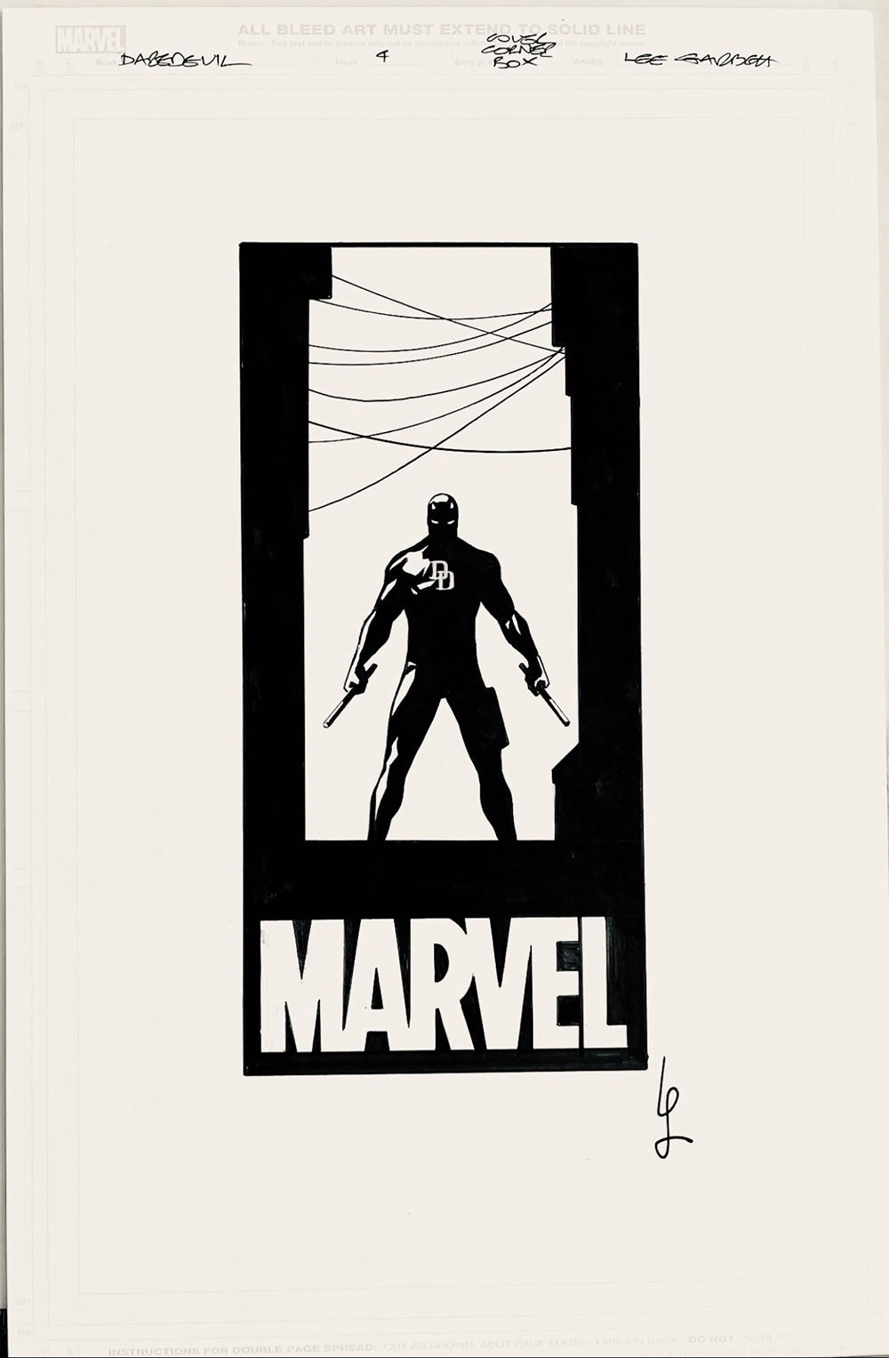 Daredevil #9 – Original Art Cover Corner Box