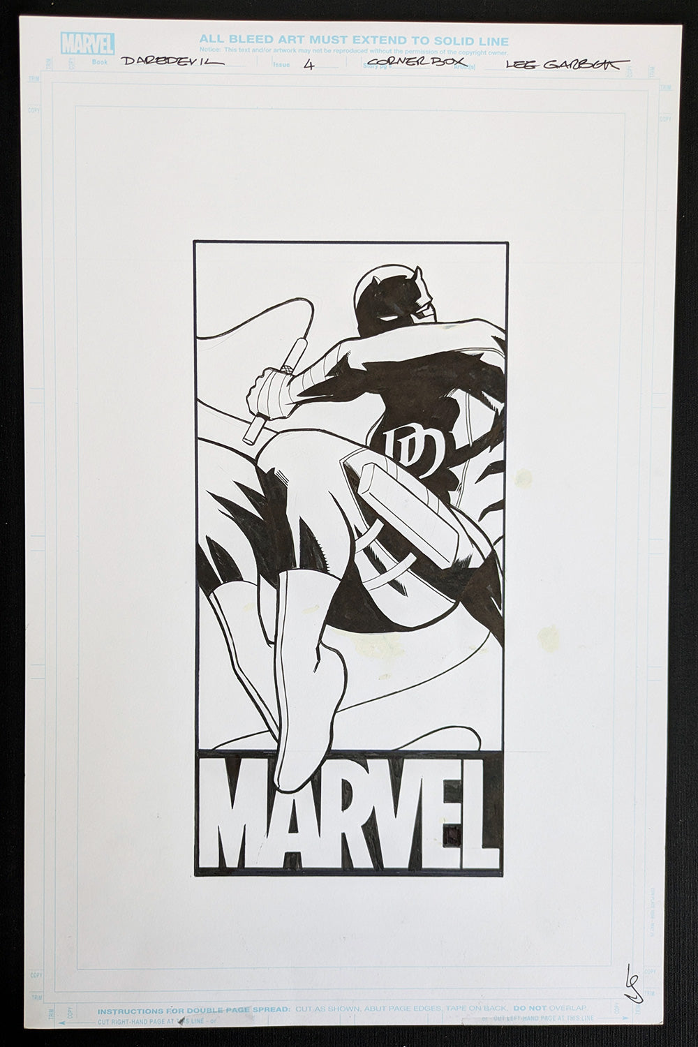 Daredevil #4 – Cover Corner Box – Original Art